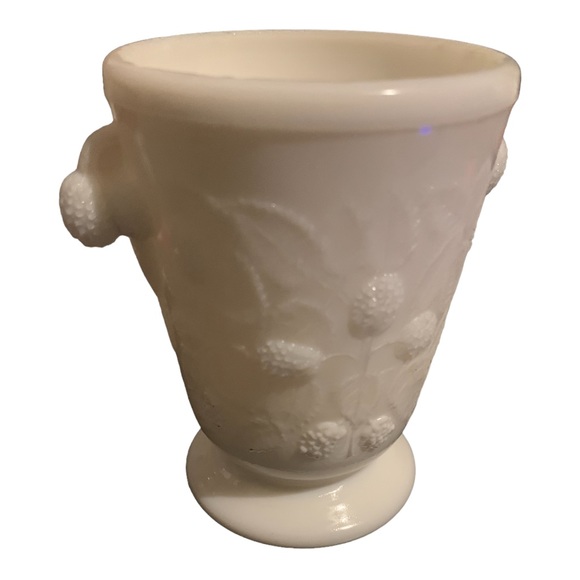 Antique EAPG Hobbs Brockunier MILK GLASS Spooner BLACKBERRY PATTERN 1870 AQ UC. - Picture 8 of 16